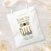 Mr. OneDerful Party好意バッグ、ブラック、フェイク金ゴールド フェイバーバッグ (クリップ留めされた状態)