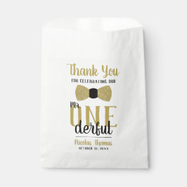 Mr. OneDerful Party好意バッグ、ブラック、フェイク金ゴールド フェイバーバッグ