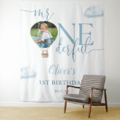 Mr. Onederful Photo Balloon 1st Birthday Backdrop タペストリー (インサイチュ)