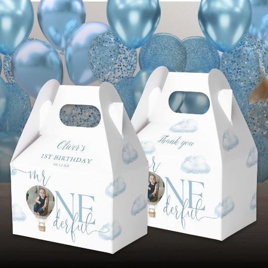 Mr Onederful Photo Balloon Boy 1st Birthday フェイバーボックス