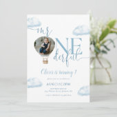 Mr Onederful Photo Hot Air Balloon 1st Birthday 招待状 (スタンド正面)