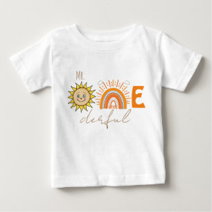 Mr.Onederful Rainbow and Sunパーティーベビー1st Birthd ベビーTシャツ