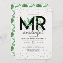 MR Onederful Tropical Greeneryモダン1st Birthday