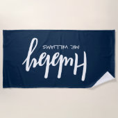 Mr or Mrs Beach Personalized Beach Towels ビーチタオル (正面)