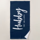 Mr or Mrs Beach Personalized Beach Towels ビーチタオル (正面)