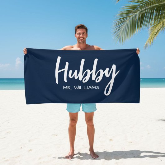 Mr or Mrs Beach Personalized Beach Towels ビーチタオル