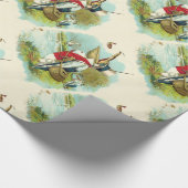 MR PELICAN魚釣り,クリーム ラッピングペーパー (角)