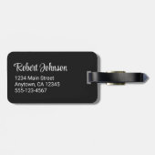 Mr Personalized Elegant Script Groom Name Black ラゲッジタグ (裏面横)