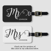 Mr Personalized Elegant Script Groom Name Black ラゲッジタグ