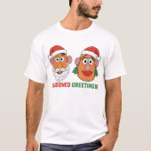 Mr Potato and Ms Potato Seasoned Greetings Christm Tシャツ (正面)