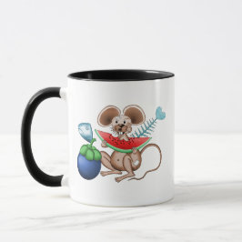 Mr. Rat enjoying his meal in the garbage restauran マグカップ