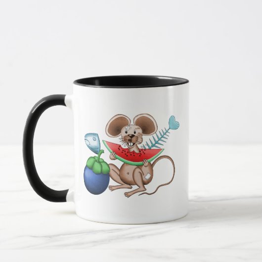 Mr. Rat enjoying his meal in the garbage restauran マグカップ (左)