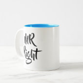 Mr Right 楽しい ツートーンマグカップ (正面左)