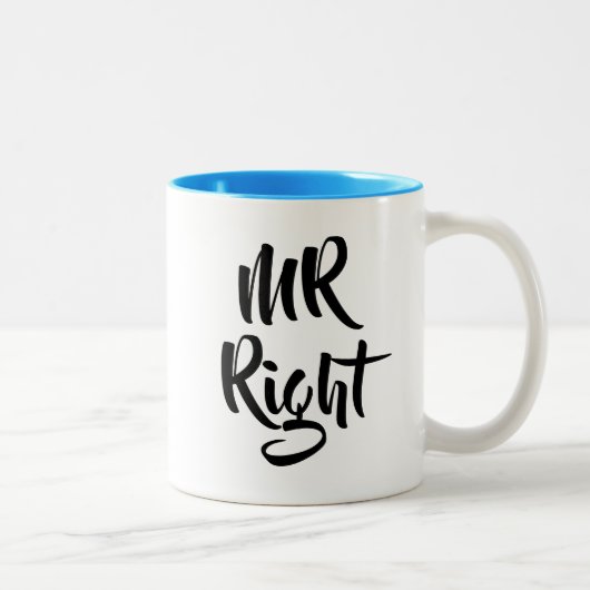 Mr Right 楽しい ツートーンマグカップ (右)