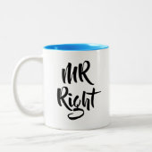 Mr Right 楽しい ツートーンマグカップ (左)