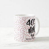 Mr Right 40周年 ルビーのハートの紙吹雪 コーヒーマグカップ (正面右)