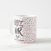Mr Right 40周年 ルビーのハートの紙吹雪 コーヒーマグカップ (正面左)