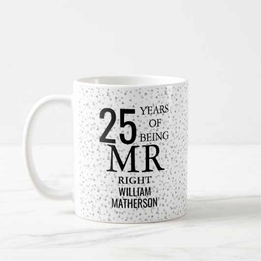 Mr Right Fun 25周年記念シルバーハート コーヒーマグカップ (左)