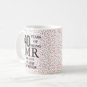Mr Right Fun 40周年の記念にルビーハート コーヒーマグカップ (正面左)