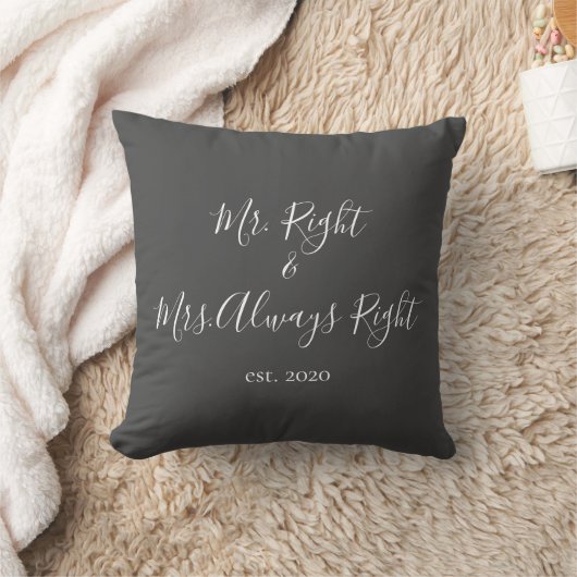 Mr.Right & Mrs. Always Right Pillow for Couples クッション (ブランケット)