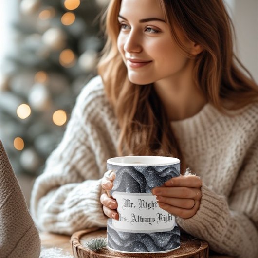 Mr Right & Mrs Always Right Silver Bling Luxe Glam モーフィングマグカップ