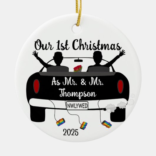 Mr.'s 1st Christmas Newlyweds Ceramic Ornament セラミックオーナメント (正面)