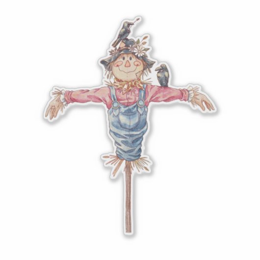 「Mr. Scakerrow」 – かわいいハロウィーンのキャラクター シール (正面)