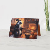 Mr. Skunk prepares for Halloween greeting カード (正面)