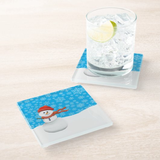 Mr Snowman ガラスコースター (アングル)