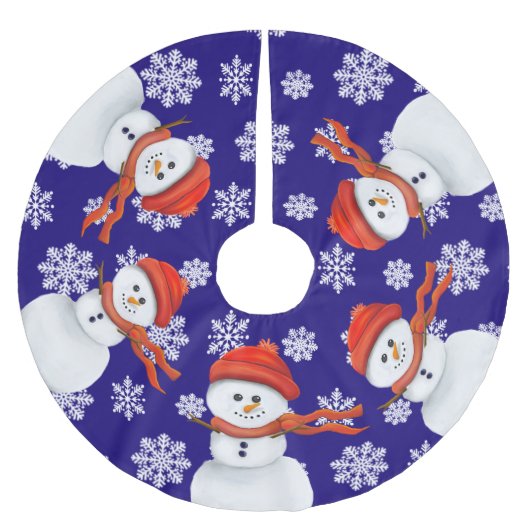 Mr. Snowman ブラッシュドポリエステルツリースカート (正面)