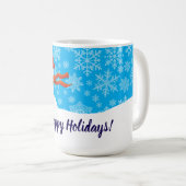 Mr. Snowman Happy Holidays コーヒーマグカップ (正面右)