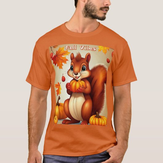 Mr. Squirrel Fall Vibes T-Shirt Tシャツ (正面)