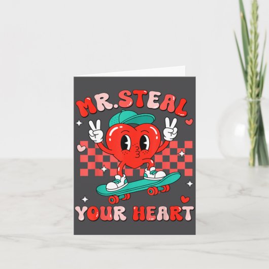 Mr Steal Your Heart For Boys Toddlers Valentine's  カード (正面)