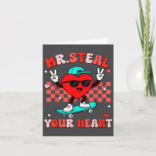 Mr Steal Your Heart For Boys Toddlers Valentine's  カード (正面)