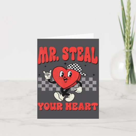 Mr Steal Your Heart For Boys Toddlers Valentine's  カード (正面)
