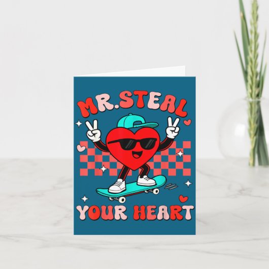 Mr Steal Your Heart For Boys Toddlers Valentine's  カード (正面)