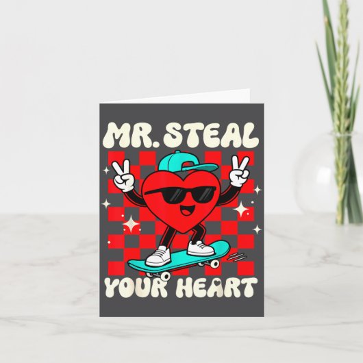 Mr Steal Your Heart For Boys Toddlers Valentine's カード (正面)