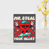 Mr Steal Your Heart For Boys Toddlers Valentine's カード (黄色い花)
