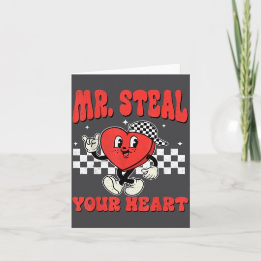 Mr Steal Your Heart For Boys Toddlers Valentine's カード (正面)