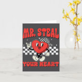 Mr Steal Your Heart For Boys Toddlers Valentine's カード (黄色い花)