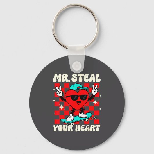 Mr Steal Your Heart For Boys Toddlers Valentine's  キーホルダー (正面)