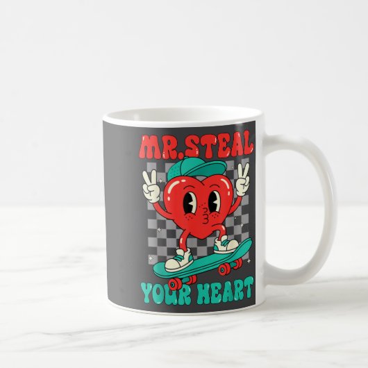 Mr Steal Your Heart For Boys Toddlers Valentine's コーヒーマグカップ (右)