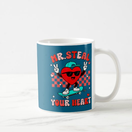 Mr Steal Your Heart For Boys Toddlers Valentine's コーヒーマグカップ (右)