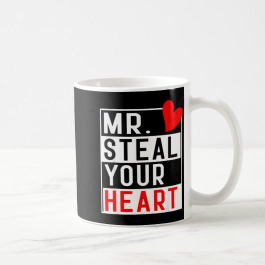 Mr Steal Your Heart For Boys Toddlers Valentine's  コーヒーマグカップ (右)