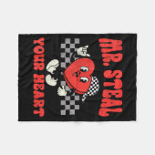 Mr Steal Your Heart For Boys Toddlers Valentine's  フリースブランケット (正面(横))