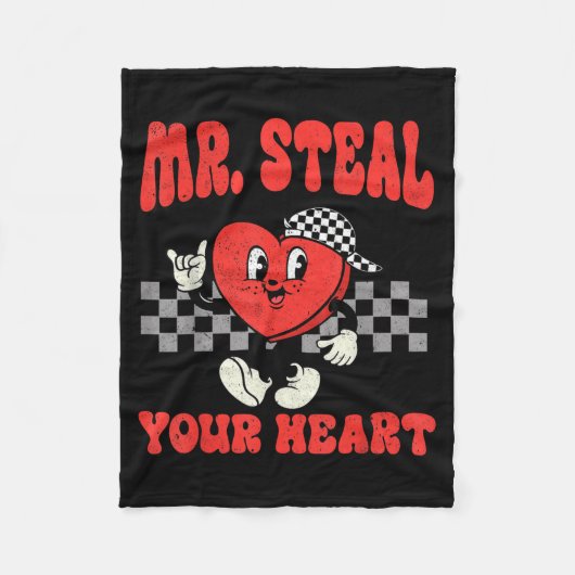 Mr Steal Your Heart For Boys Toddlers Valentine's  フリースブランケット (正面)