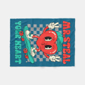 Mr Steal Your Heart For Boys Toddlers Valentine's  フリースブランケット (正面(横))