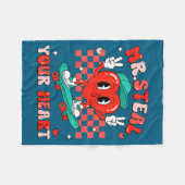 Mr Steal Your Heart For Boys Toddlers Valentine's  フリースブランケット (正面(横))