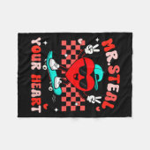 Mr Steal Your Heart For Boys Toddlers Valentine's  フリースブランケット (正面(横))