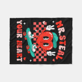 Mr Steal Your Heart For Boys Toddlers Valentine's  フリースブランケット (正面(横))